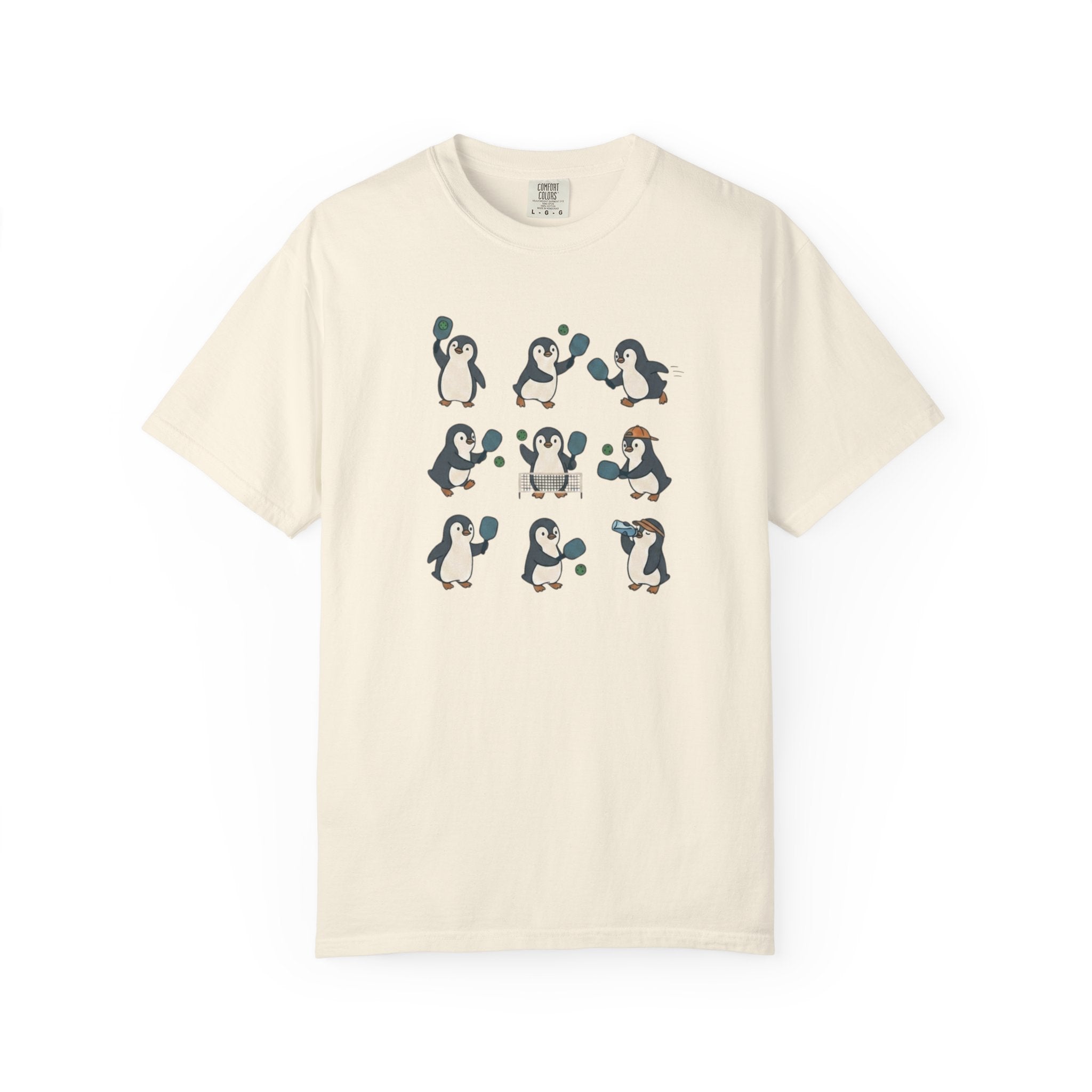 Cute Penguin Pickleball t-shirt in Ivory