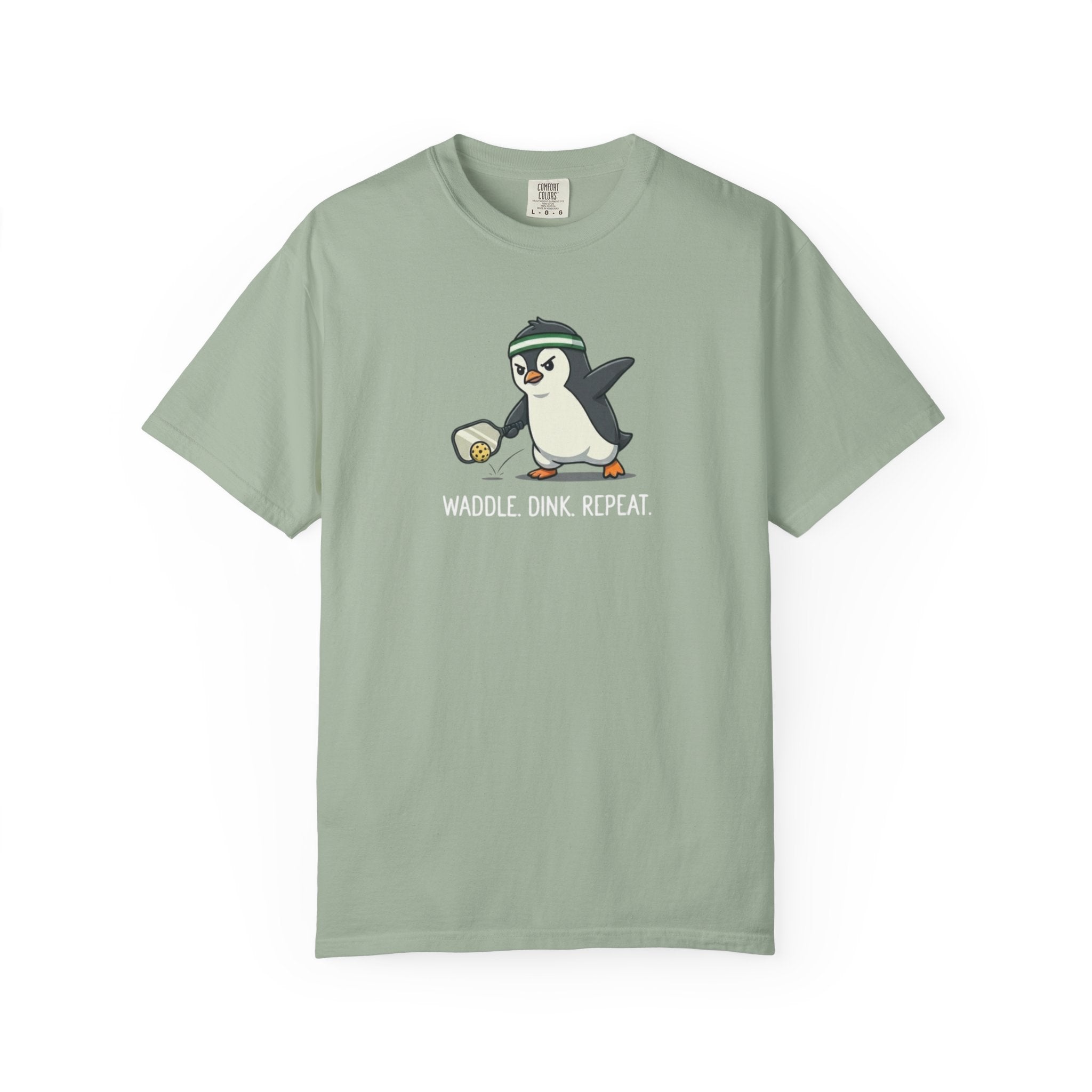 Waddle Dink Repeat Penguin Pickleball t-shirt in Bay