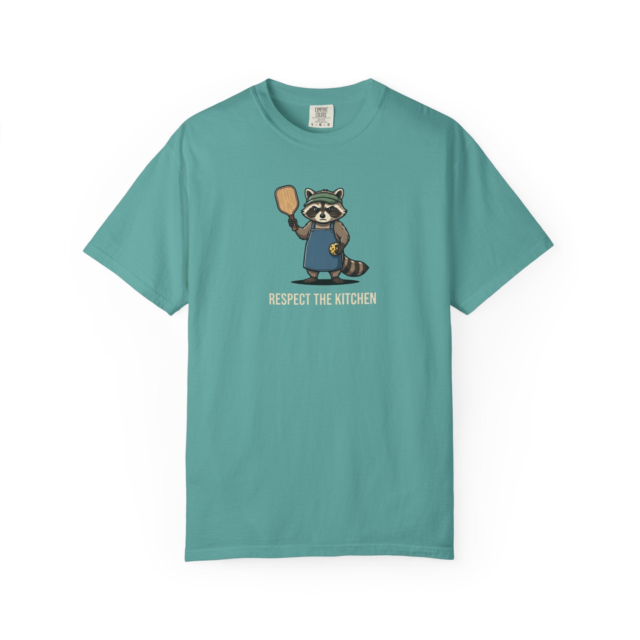 Respect The Kitchen Raccoon Pickleball t-shirt in Seafoam