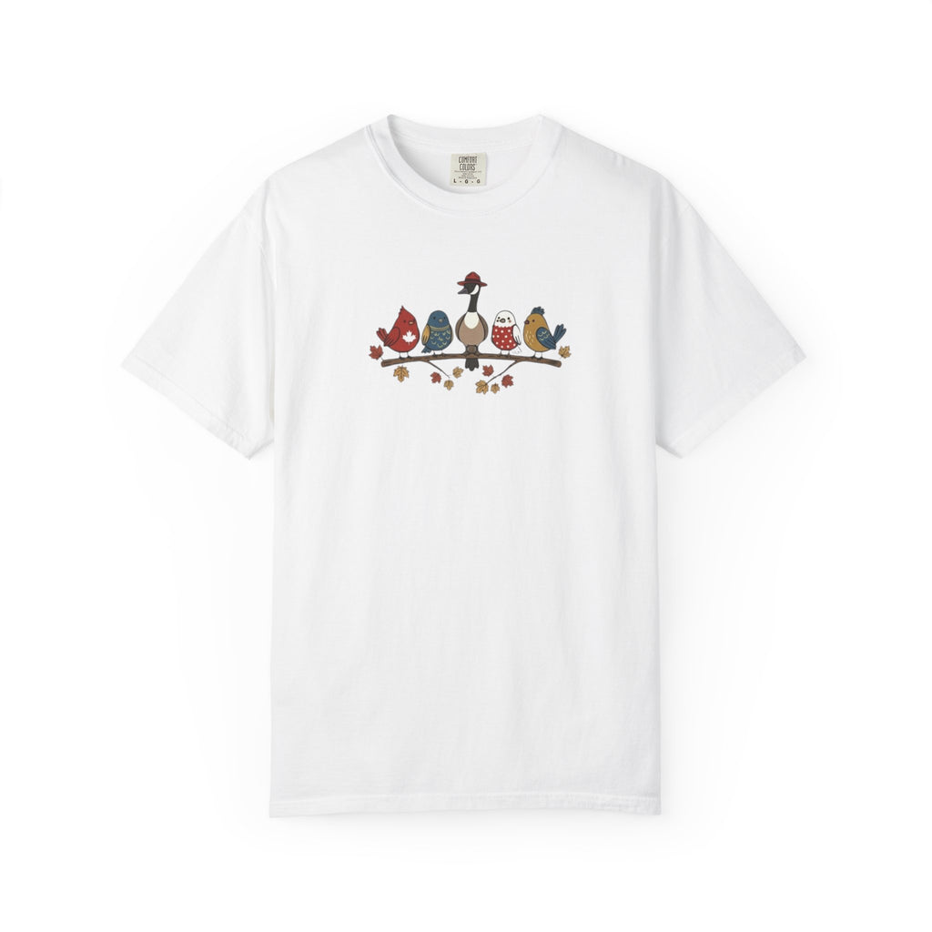 Canadian Birds on a Branch t-shirt in White