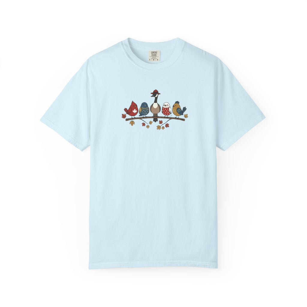 Canadian Birds on a Branch t-shirt in Chambray