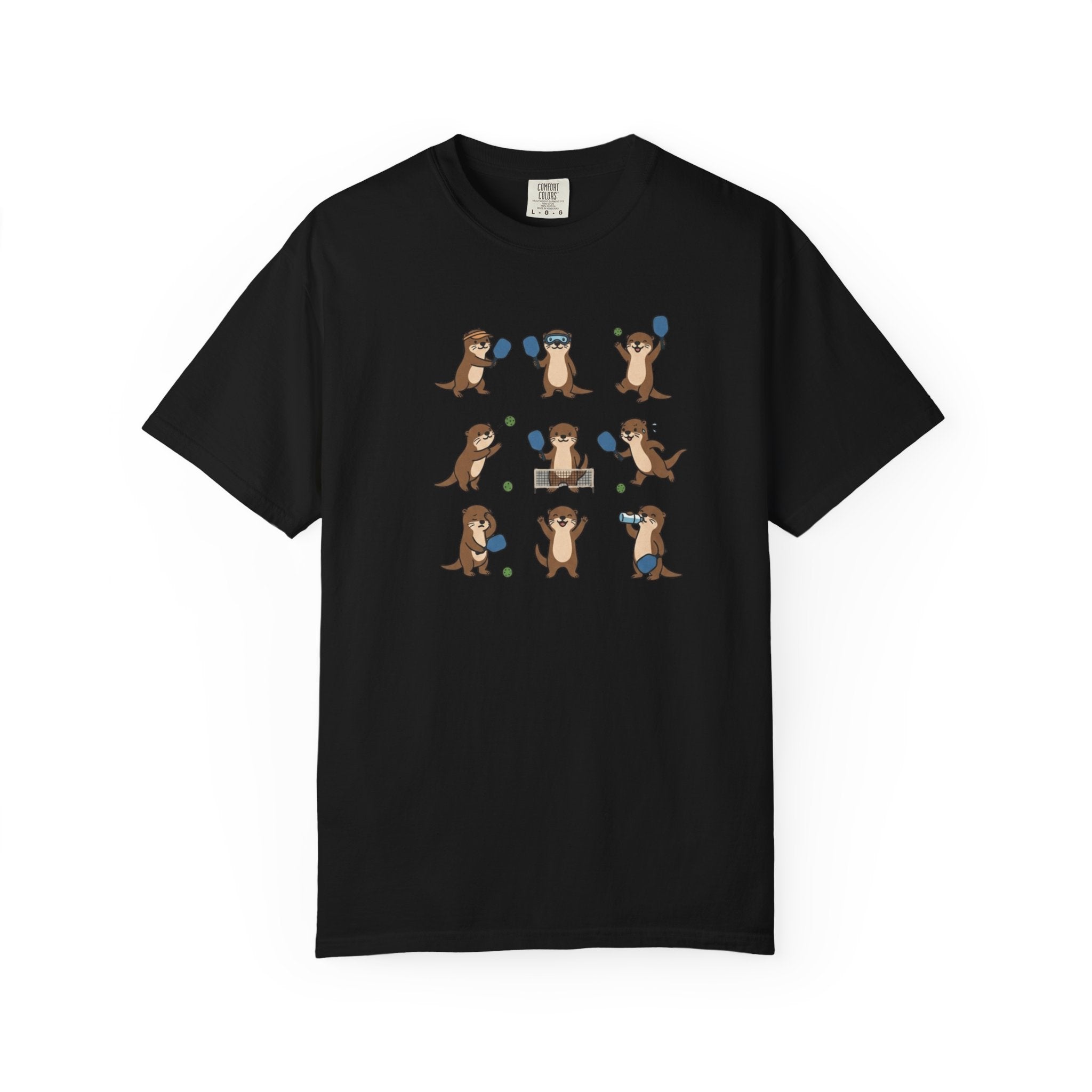 Cute Otter Pickleball t-shirt in Black