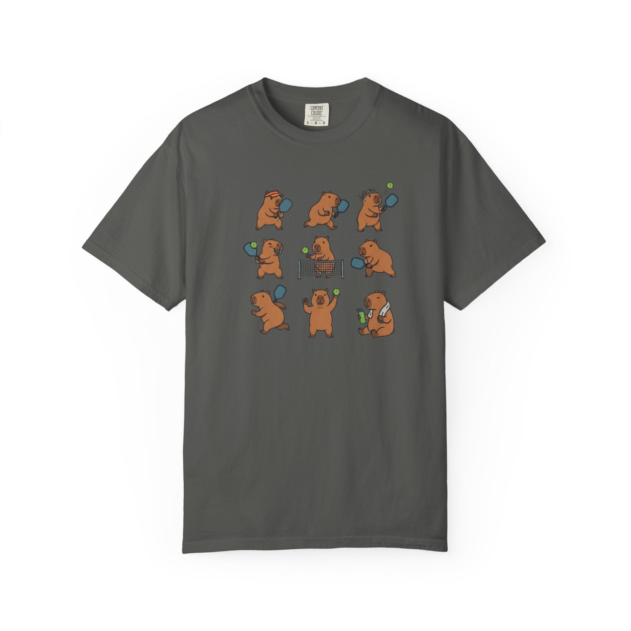 Cute Capybara Pickleball t-shirt in Pepper