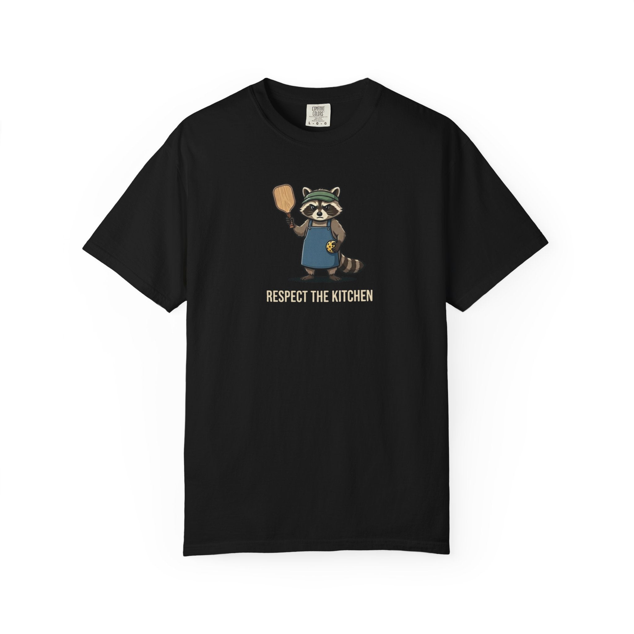 Respect The Kitchen Raccoon Pickleball t-shirt in Black