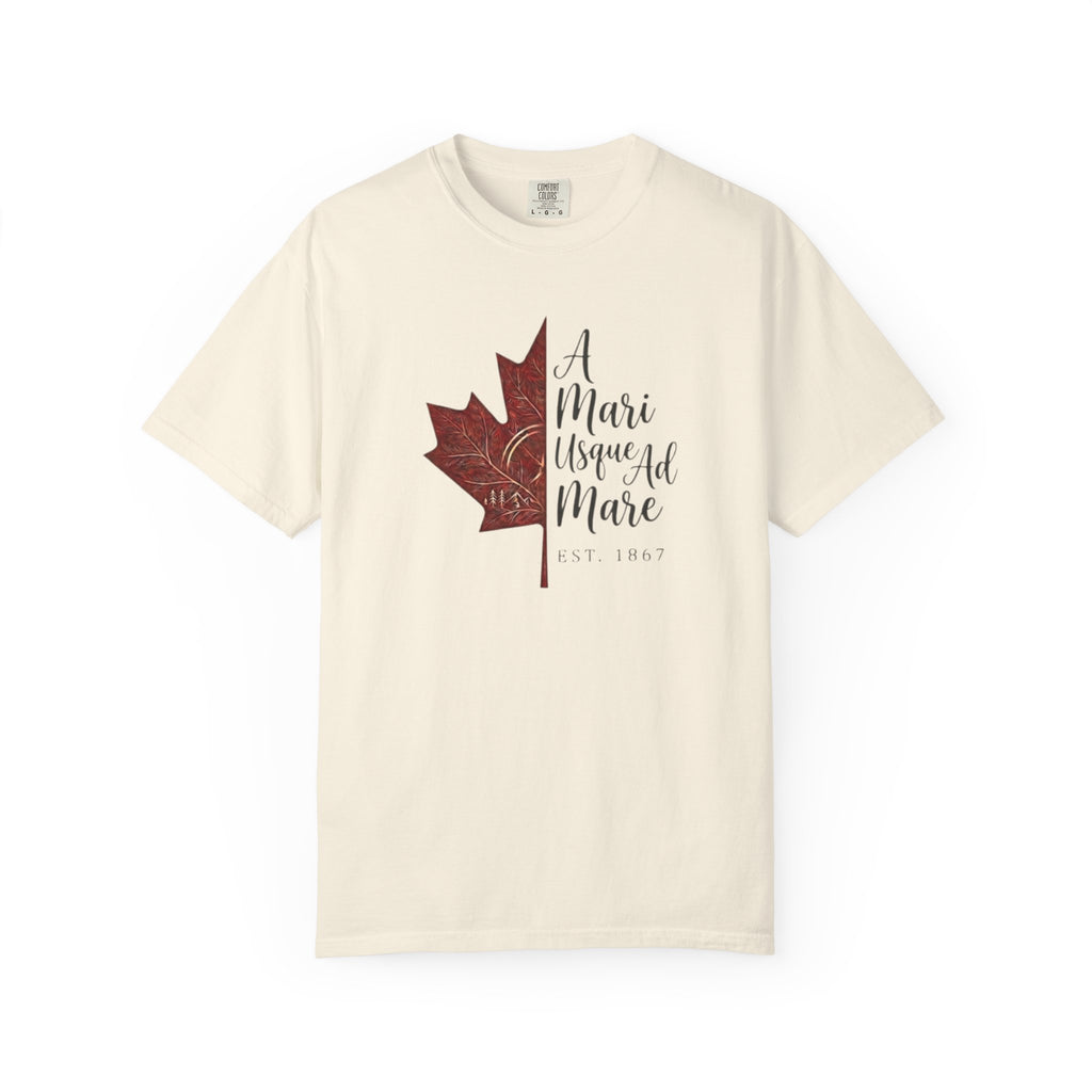 A Mari Usque Ad Mare Maple Leaf t-shirt in Ivory