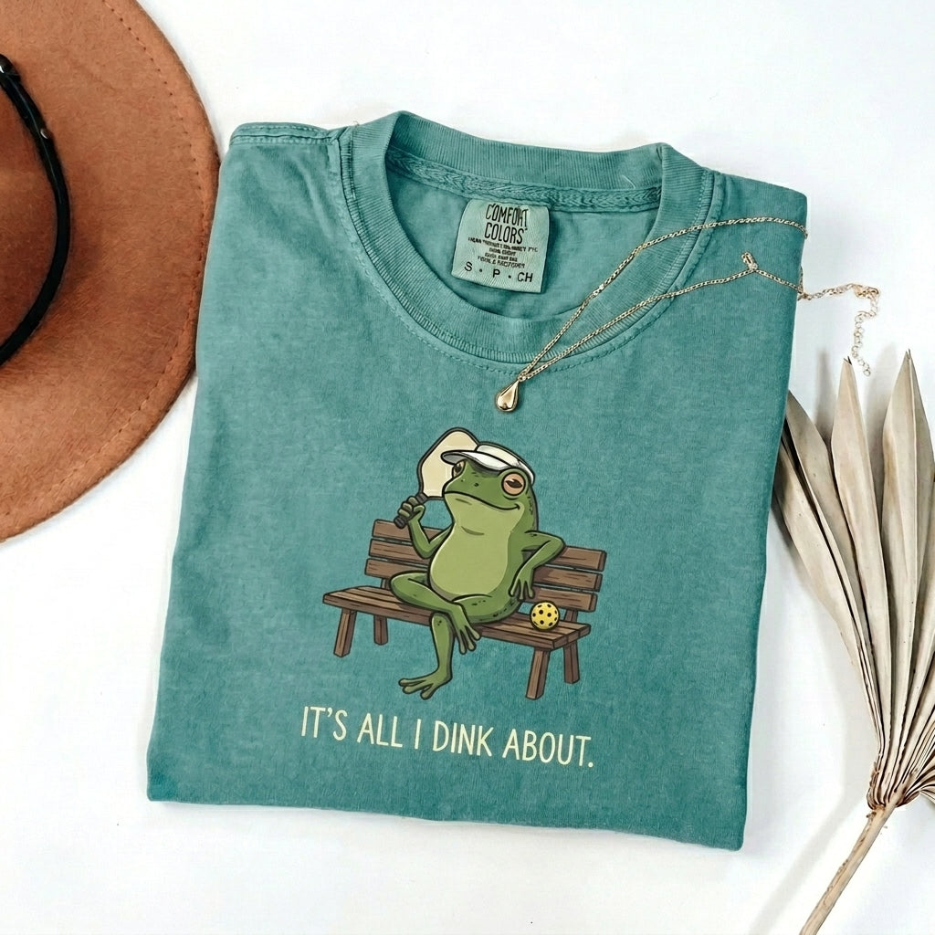 It's All I Dink About Frog Pickleball t-shirt in Seafoam