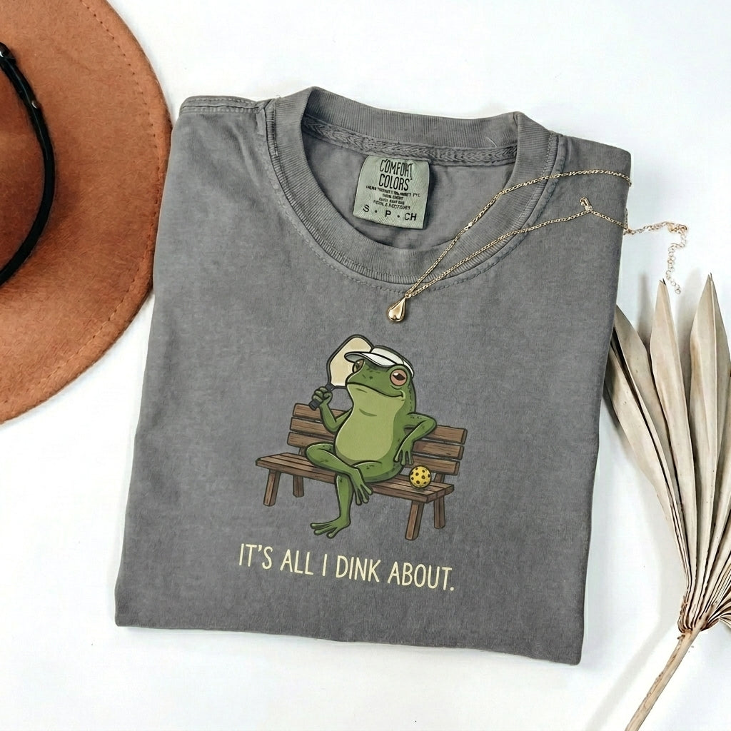 It's All I Dink About Frog Pickleball t-shirt in Grey