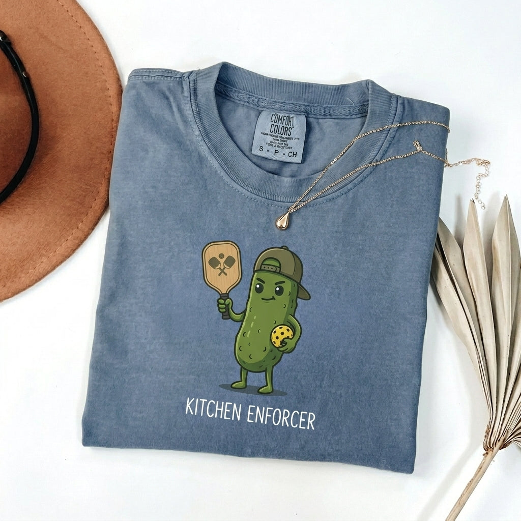 Kitchen Enforcer Pickle Pickleball t-shirt in Blue Jean