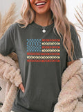 American Flag Shirt, Patriotic Star Print USA Tee, Vintage 4th of July Stars and Stripes Graphic Shirt, Independence Day Red White Blue Tee