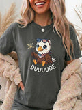 4th of July Shirt, Funny Patriotic Eagle Tee, Cute DUUUUDE Bald Eagle Graphic T-Shirt, Retro Americana Independence Day Gift for Her
