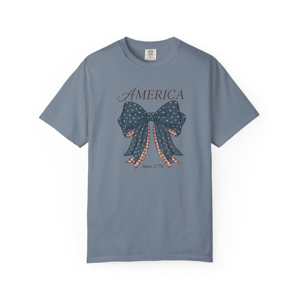 America Coquette Star Bow t-shirt in Blue Jean