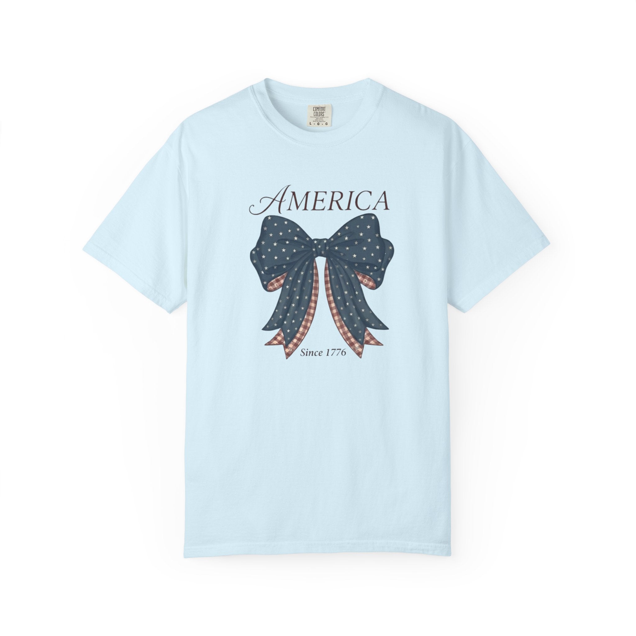 America Coquette Star Bow t-shirt in Chambray