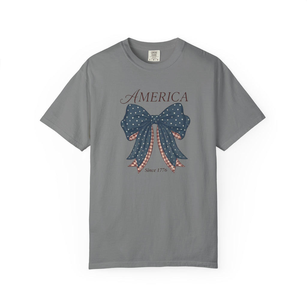 America Coquette Star Bow t-shirt in Grey