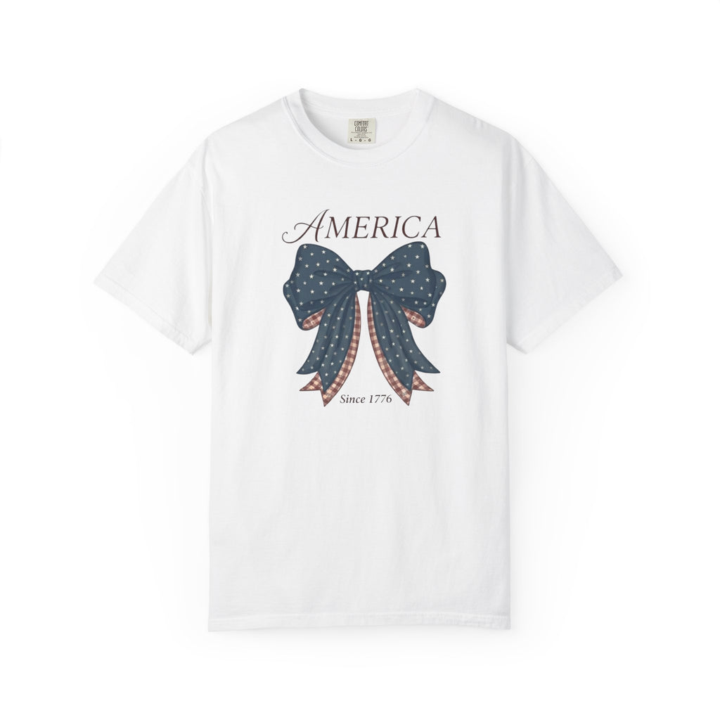 America Coquette Star Bow t-shirt in White