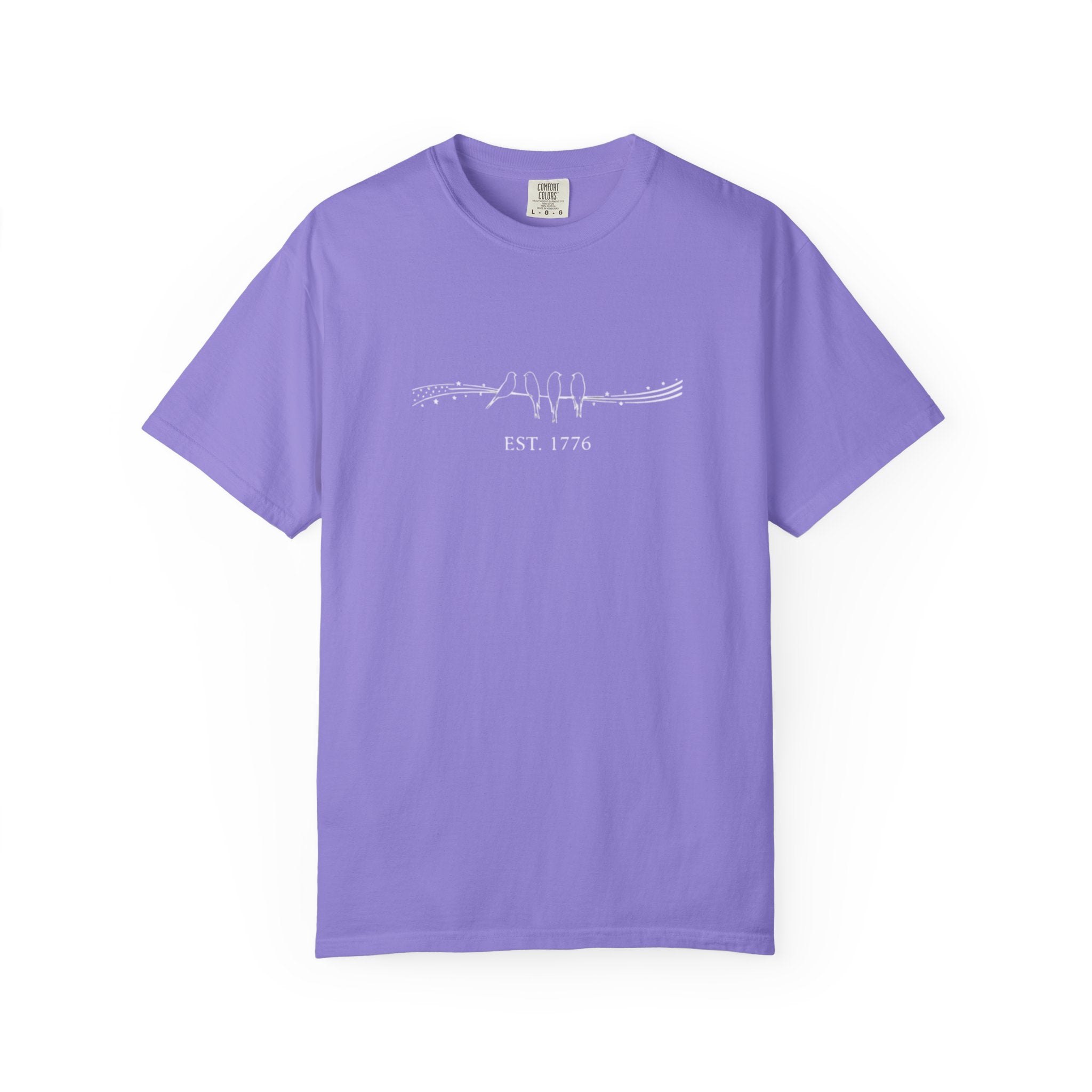 Birds on a Wire EST 1776 t-shirt in Violet
