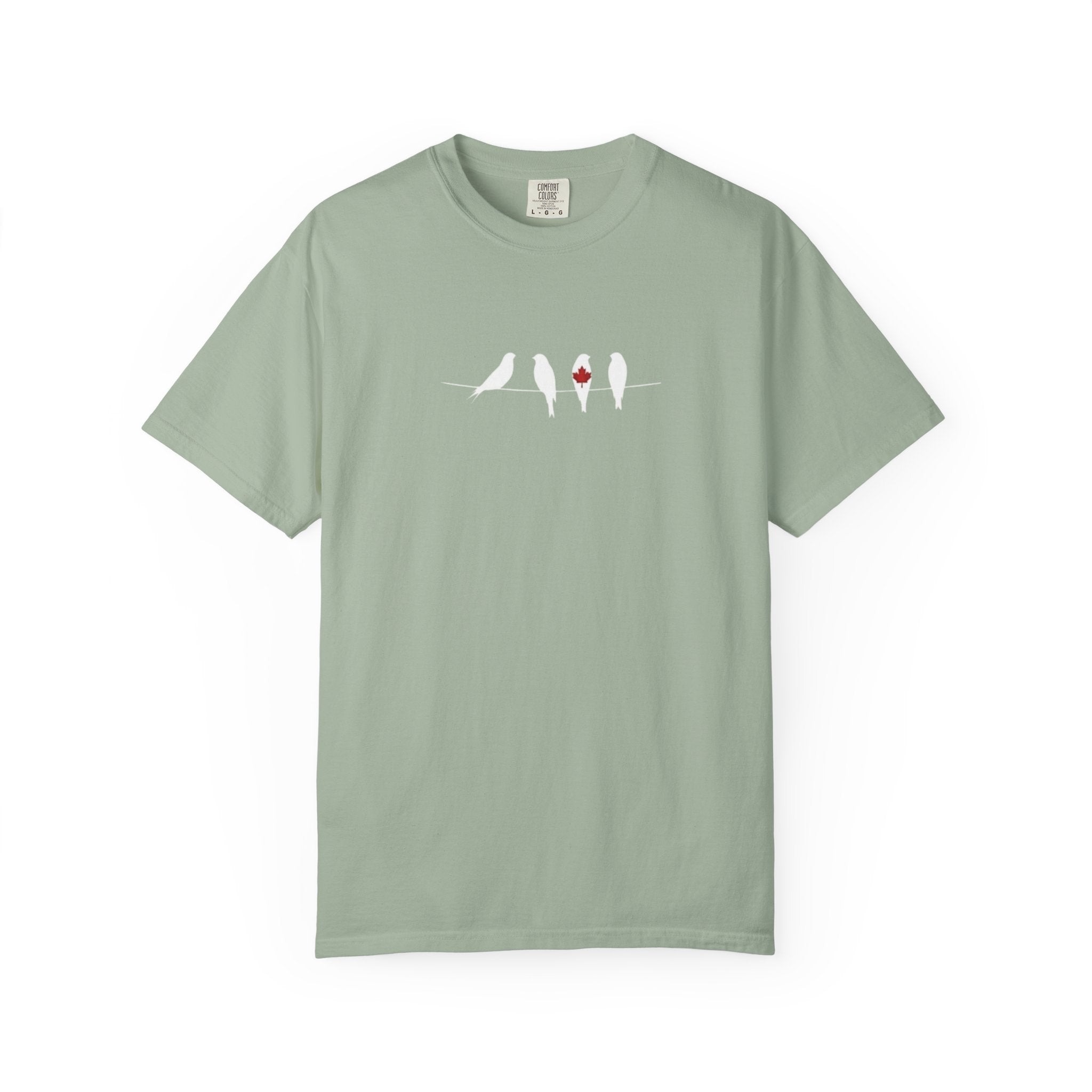 Canada Day Birds and Maple Leaf t-shirt in Bay
