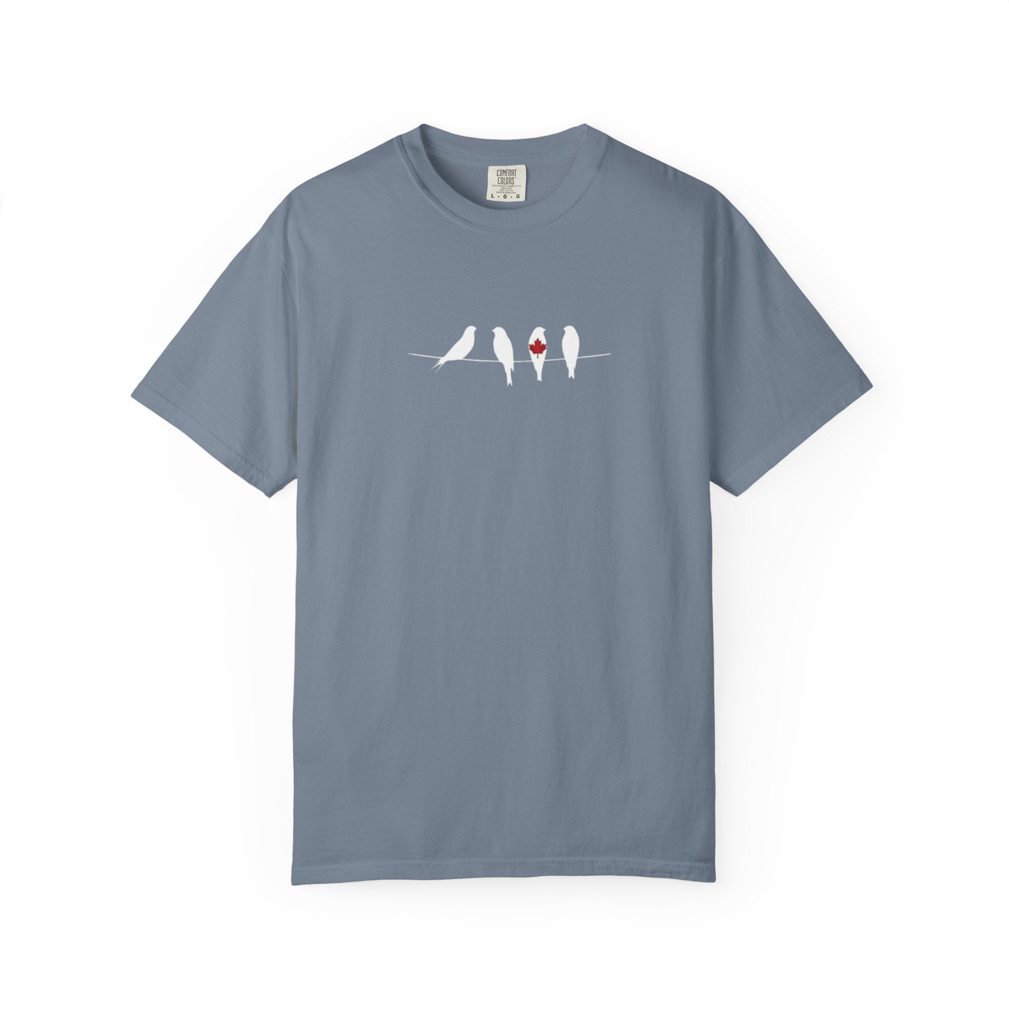 Canada Day Birds and Maple Leaf t-shirt in Blue Jean