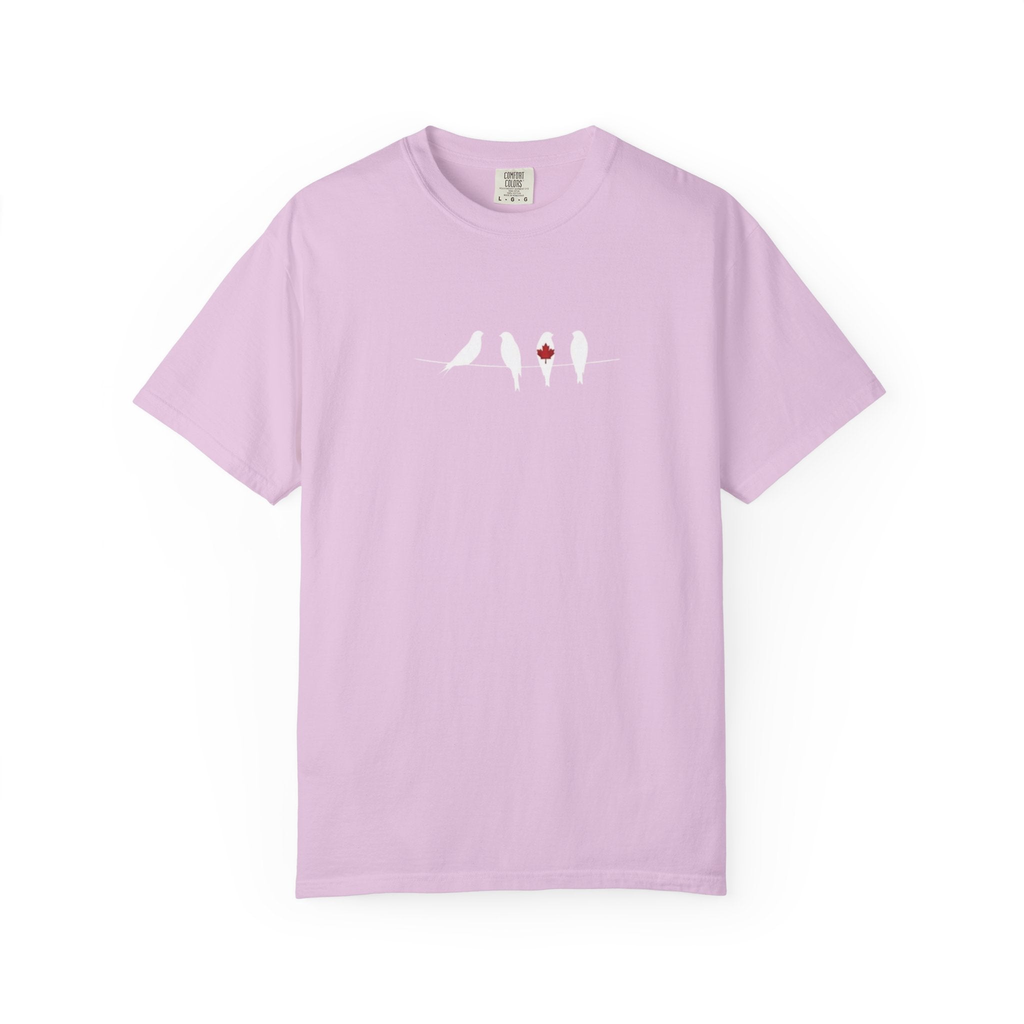 Canada Day Birds and Maple Leaf t-shirt in Orchid