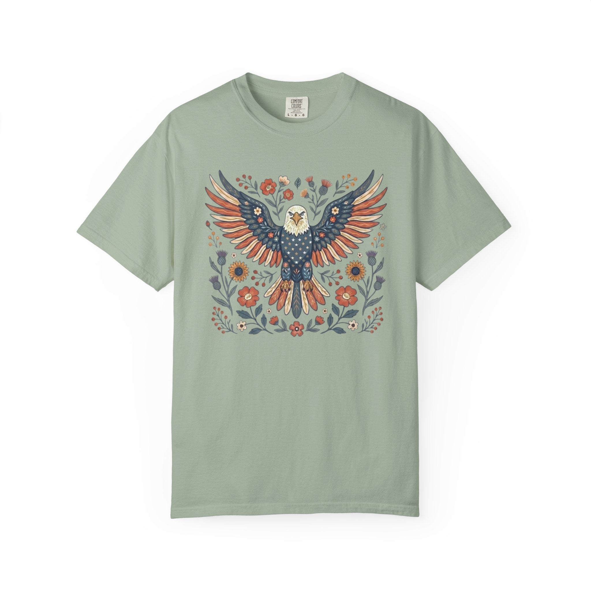 Folk-Art American Eagle t-shirt in Bay