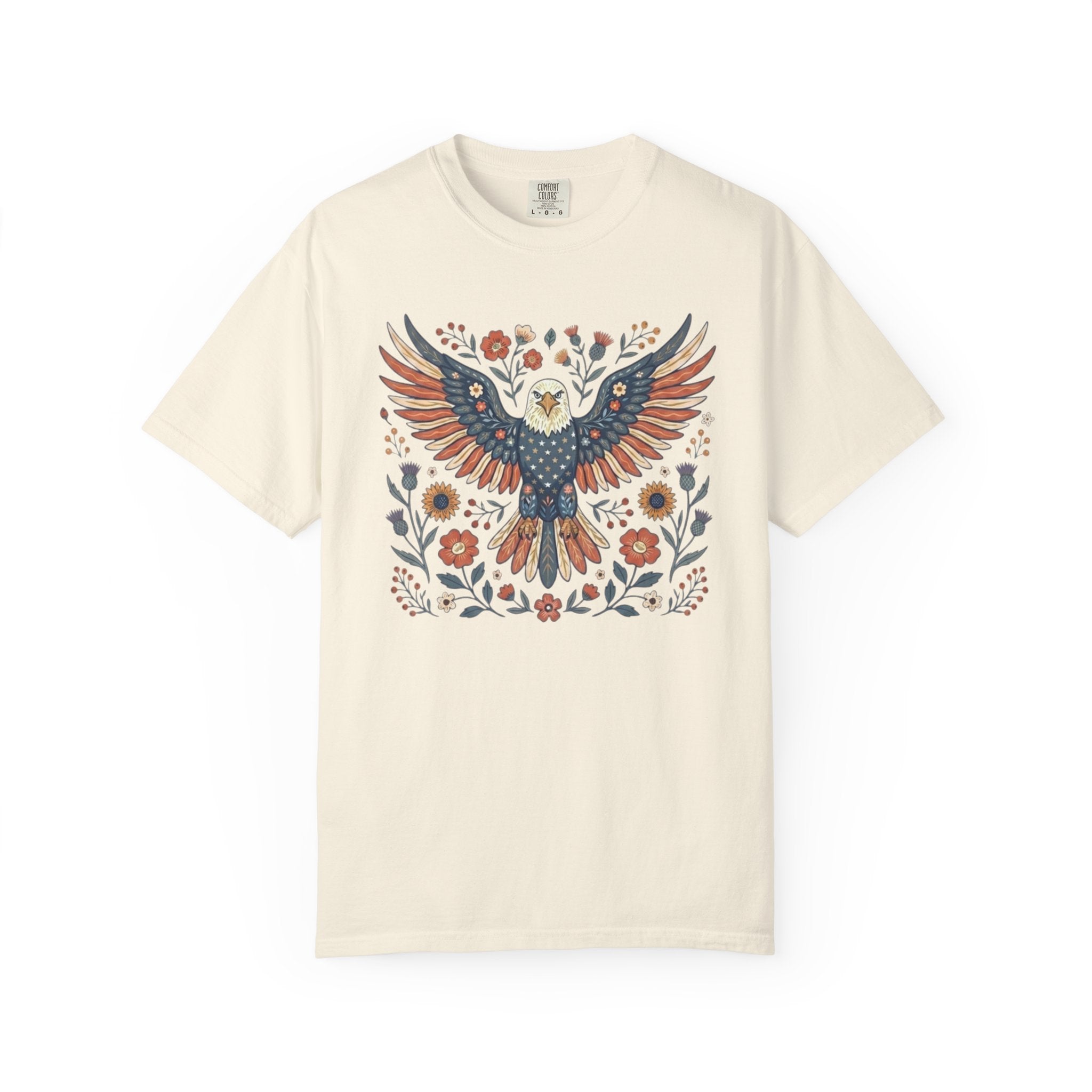 Folk-Art American Eagle t-shirt in Ivory