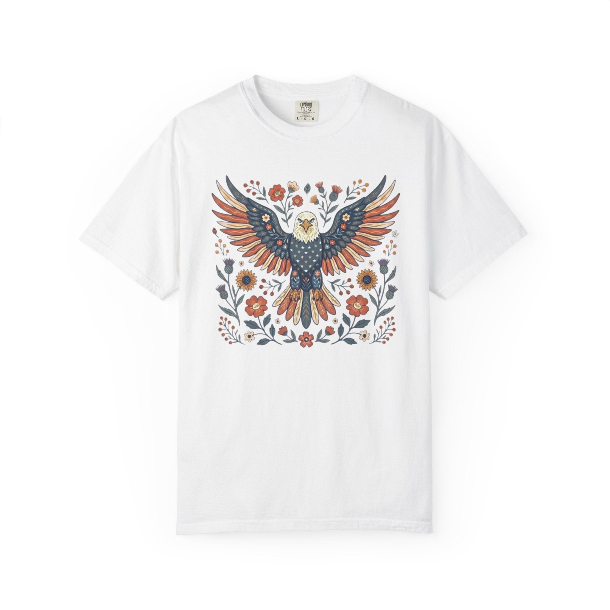Folk-Art American Eagle t-shirt in White