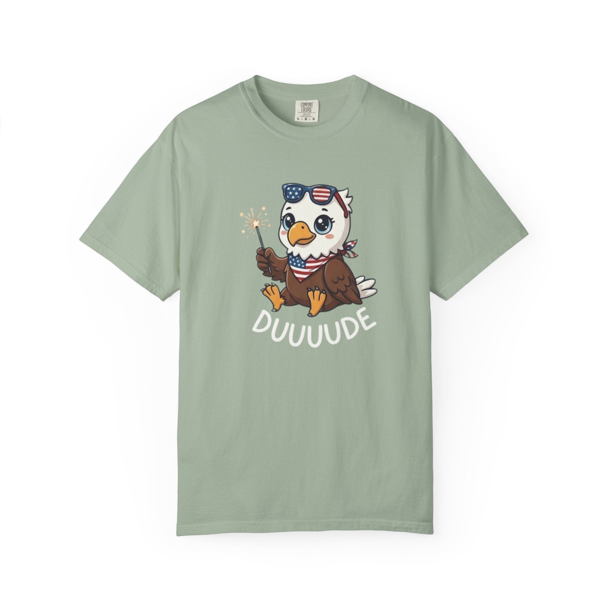 Funny DUUUUDE Bald Eagle t-shirt in Bay
