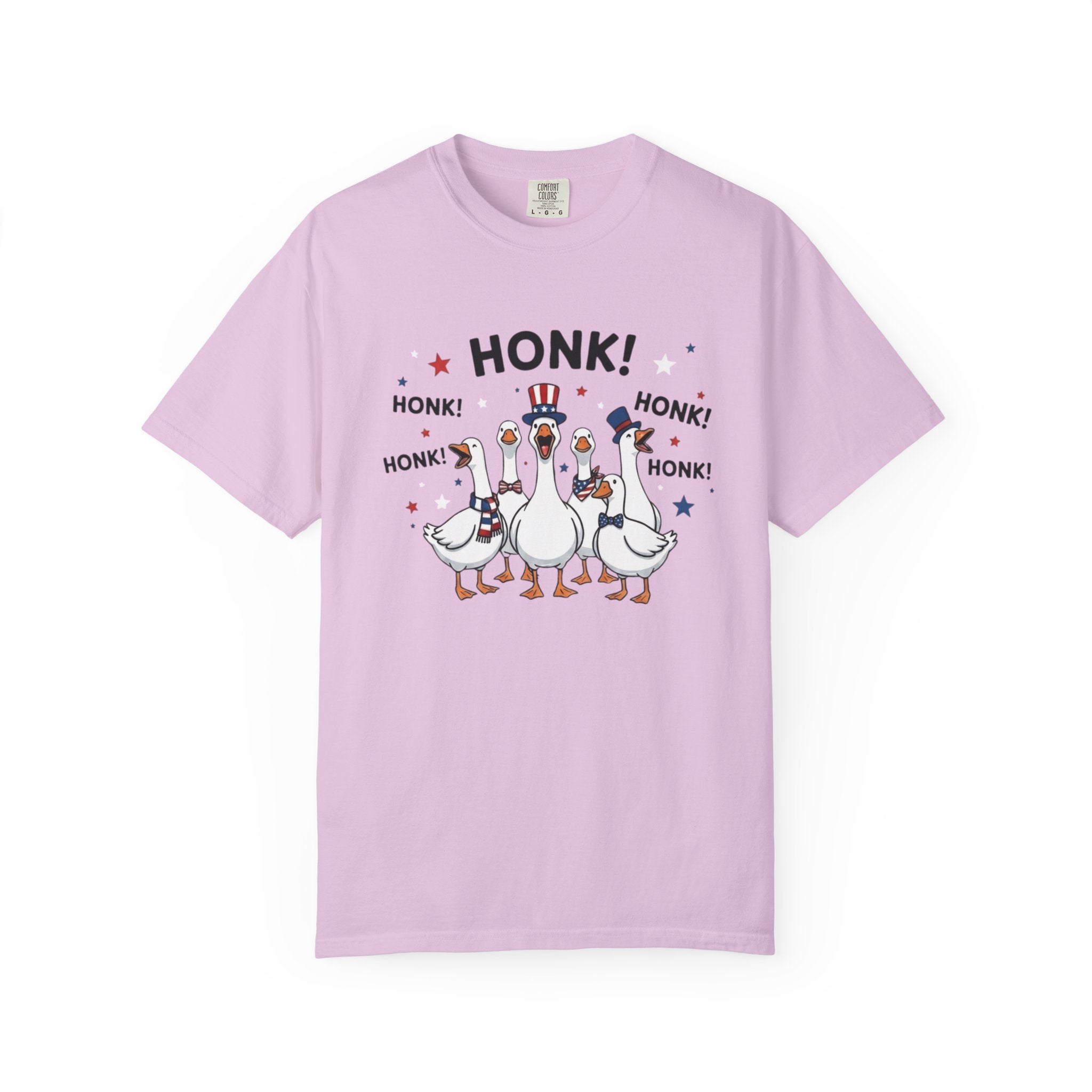 Funny Honk Geese t-shirt in Orchid