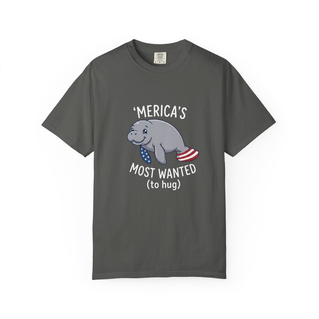 Funny Patriotic Manatee Merica t-shirt in Pepper