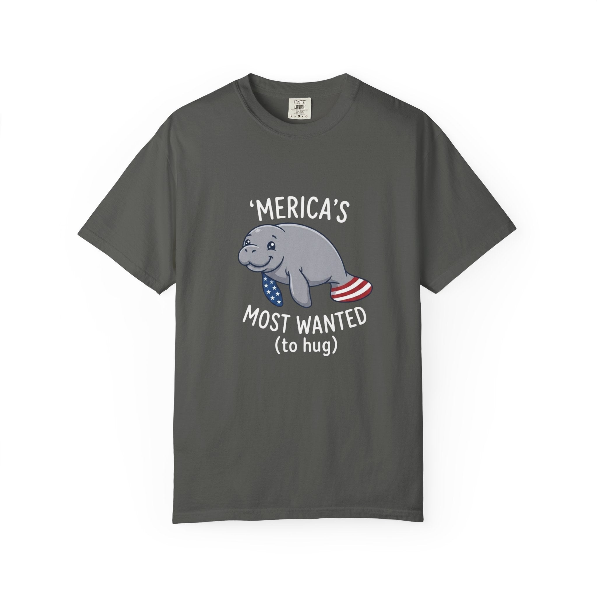 Funny Patriotic Manatee Merica t-shirt in Pepper