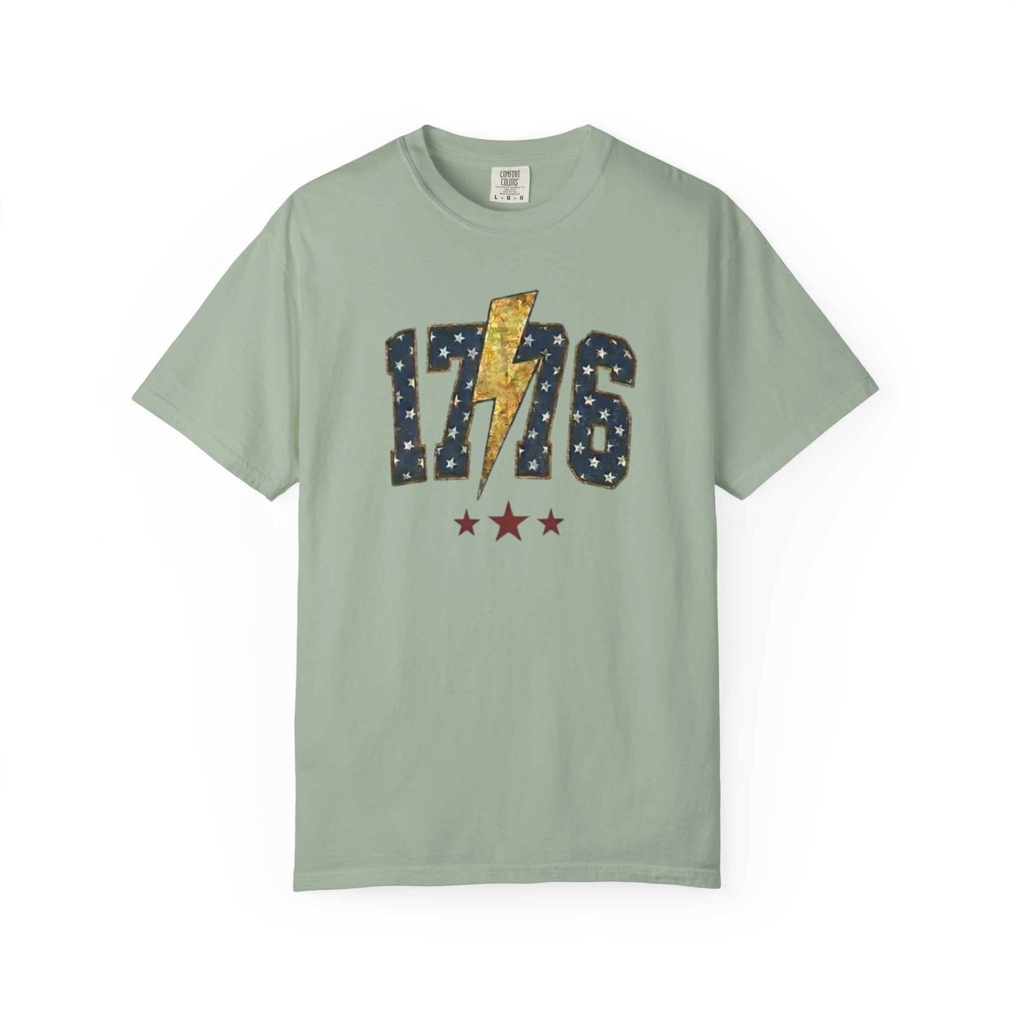 Navy Gold 1776 Varsity Lightning Bolt t-shirt in Bay