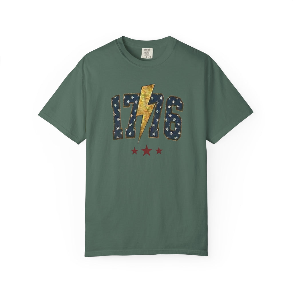 Navy Gold 1776 Varsity Lightning Bolt t-shirt in Blue Spruce