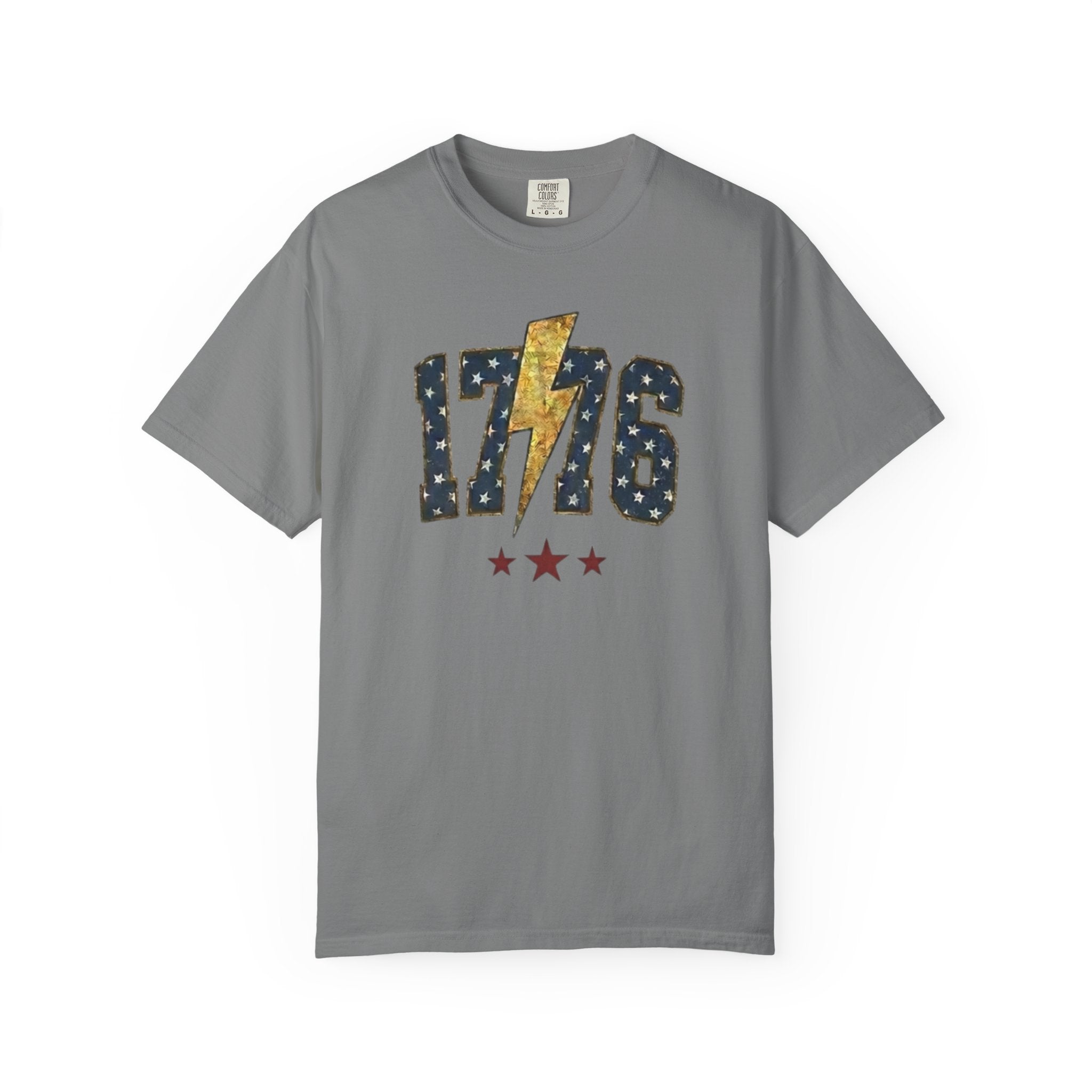 Navy Gold 1776 Varsity Lightning Bolt t-shirt in Grey