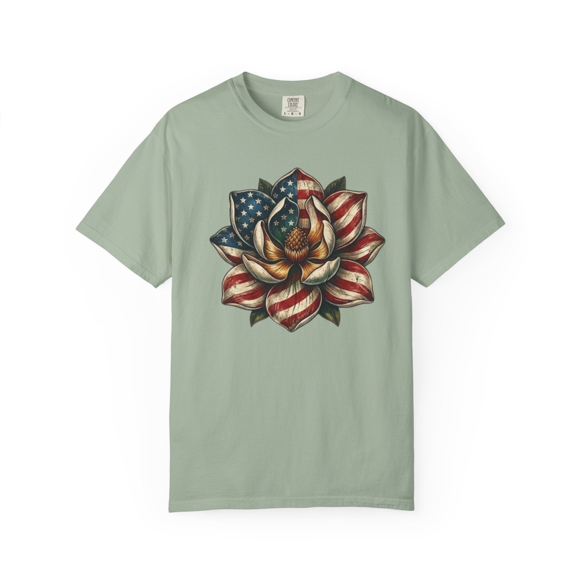 Patriotic Magnolia Flower t-shirt in Bay