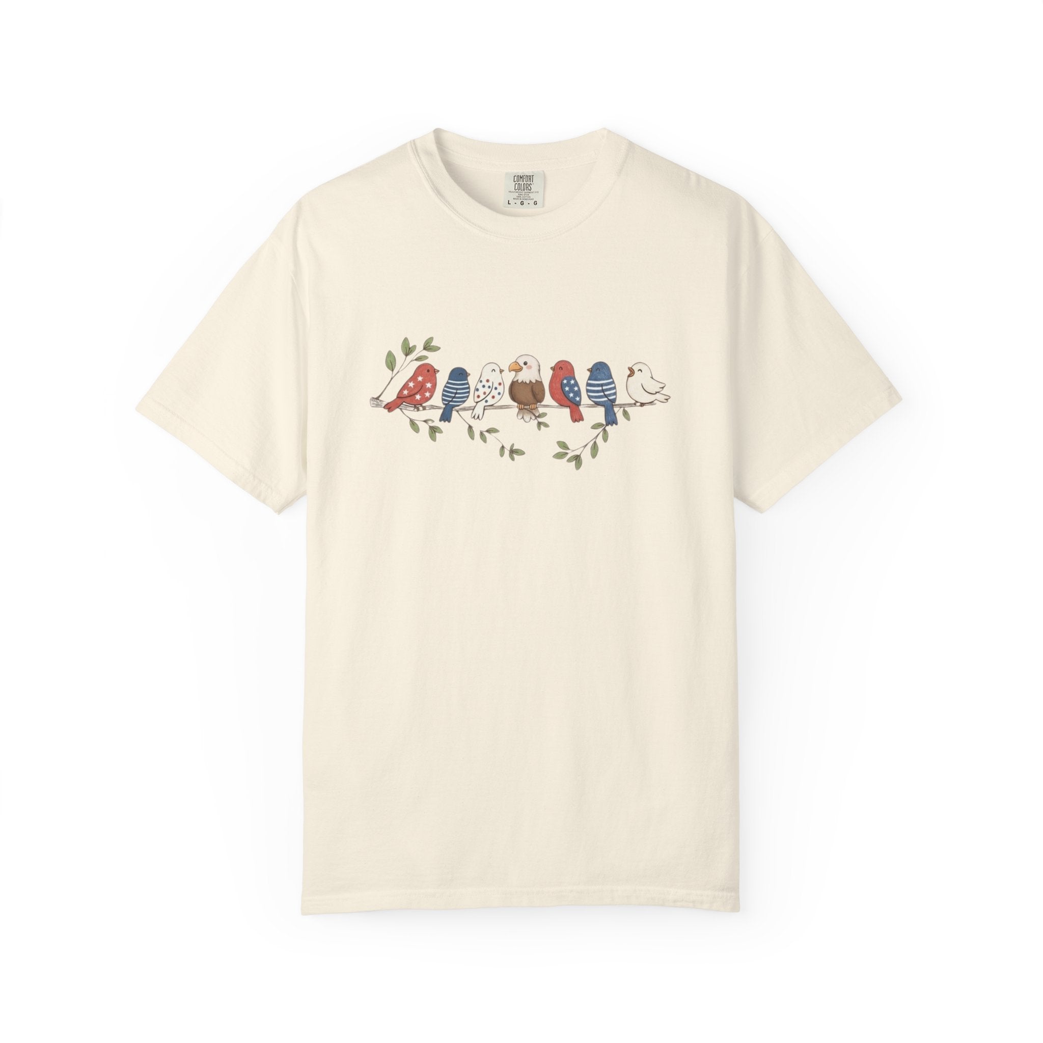 Patriotic Songbirds and Eagle t-shirt in Ivory