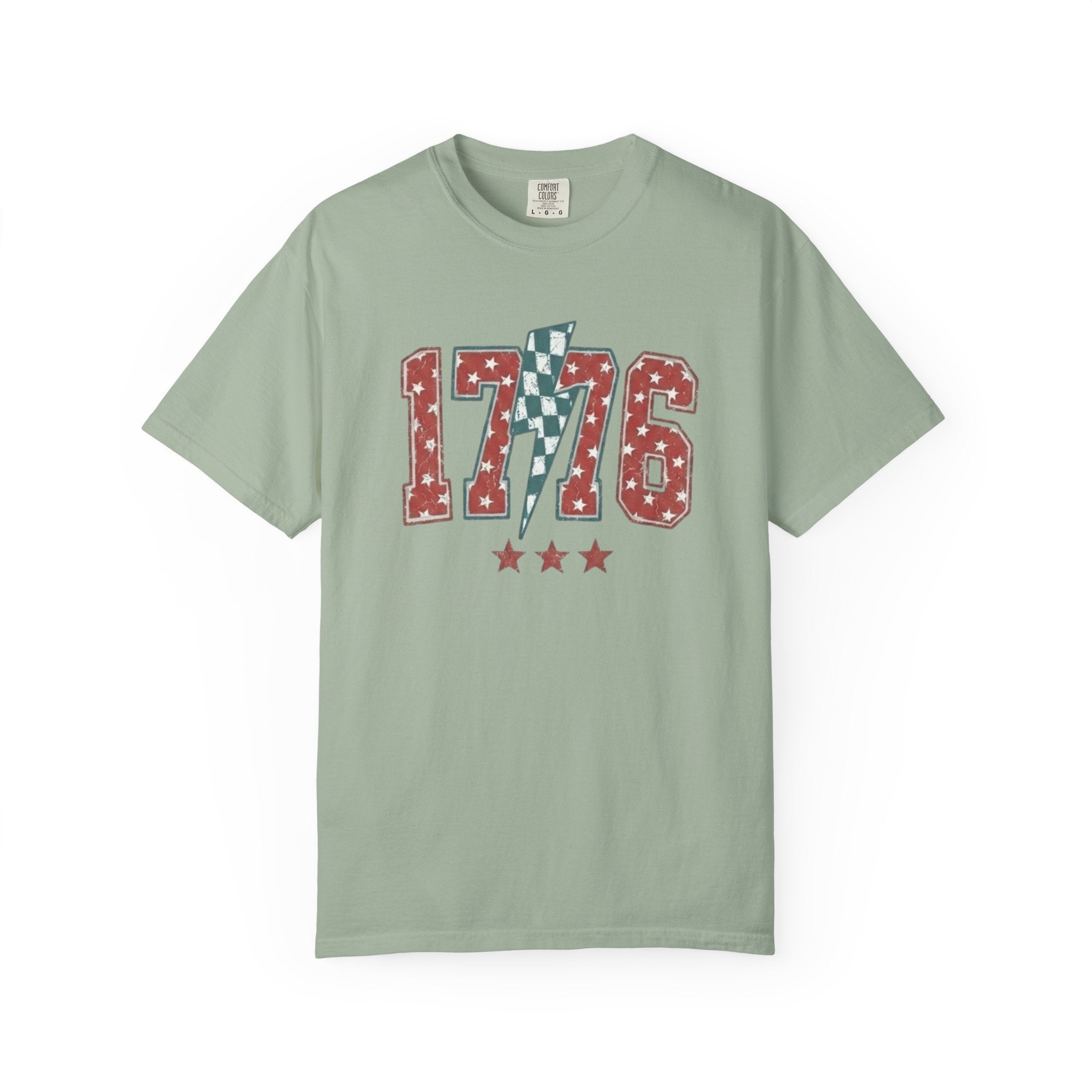 Retro Red 1776 Varsity Lightning Bolt t-shirt in Bay