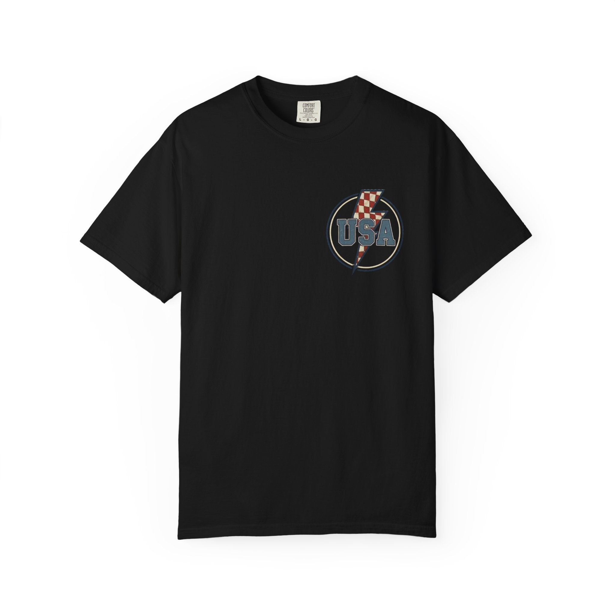 USA Pocket Lightning Bolt t-shirt in Black