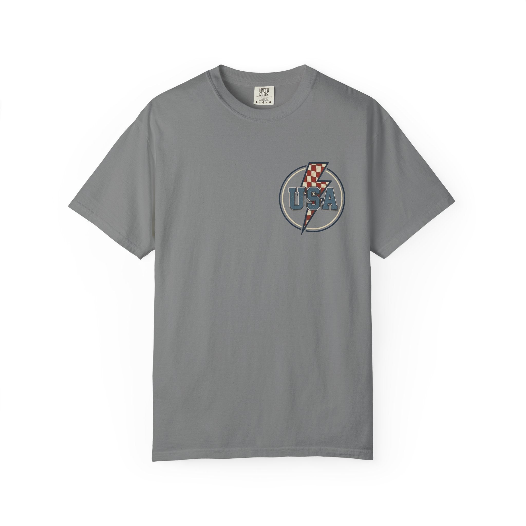 USA Pocket Lightning Bolt t-shirt in Grey