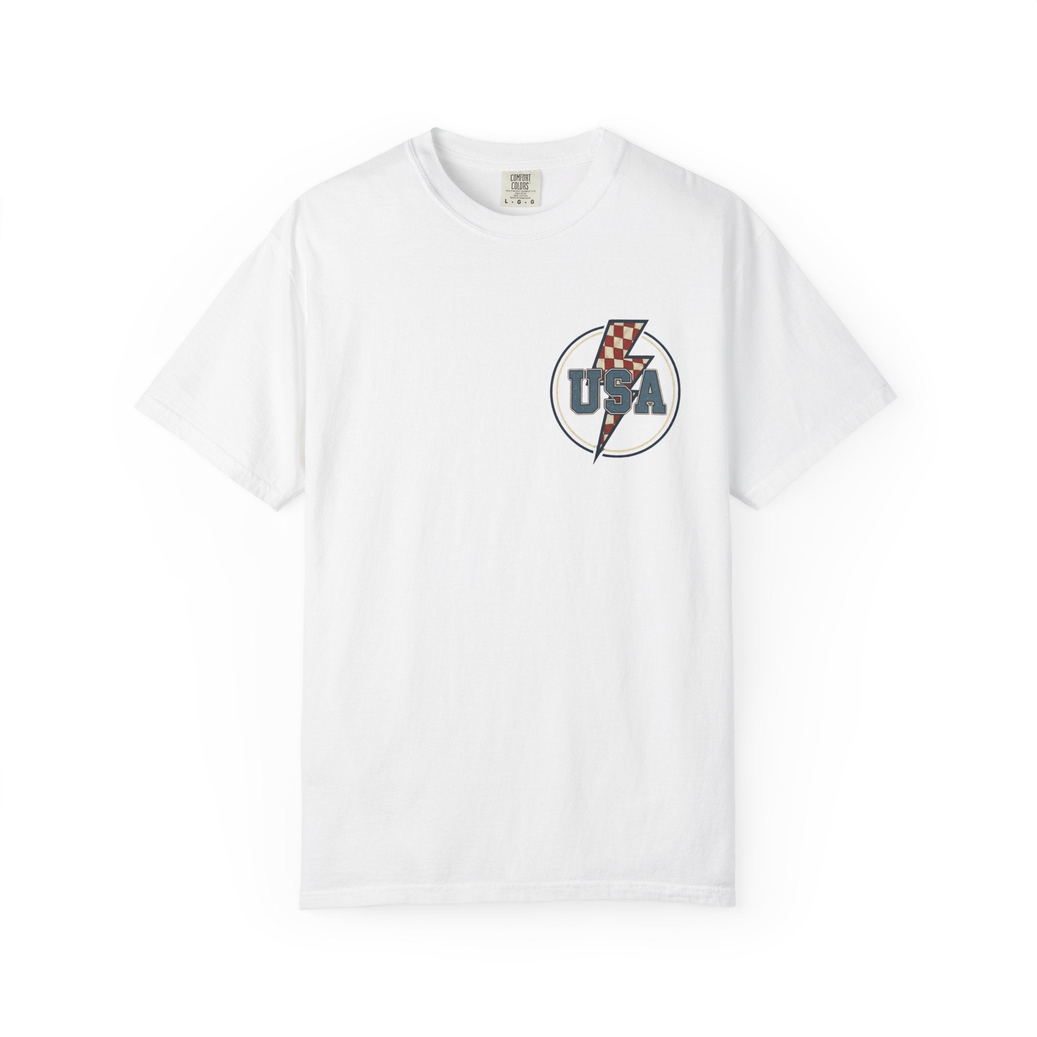 USA Pocket Lightning Bolt t-shirt in White