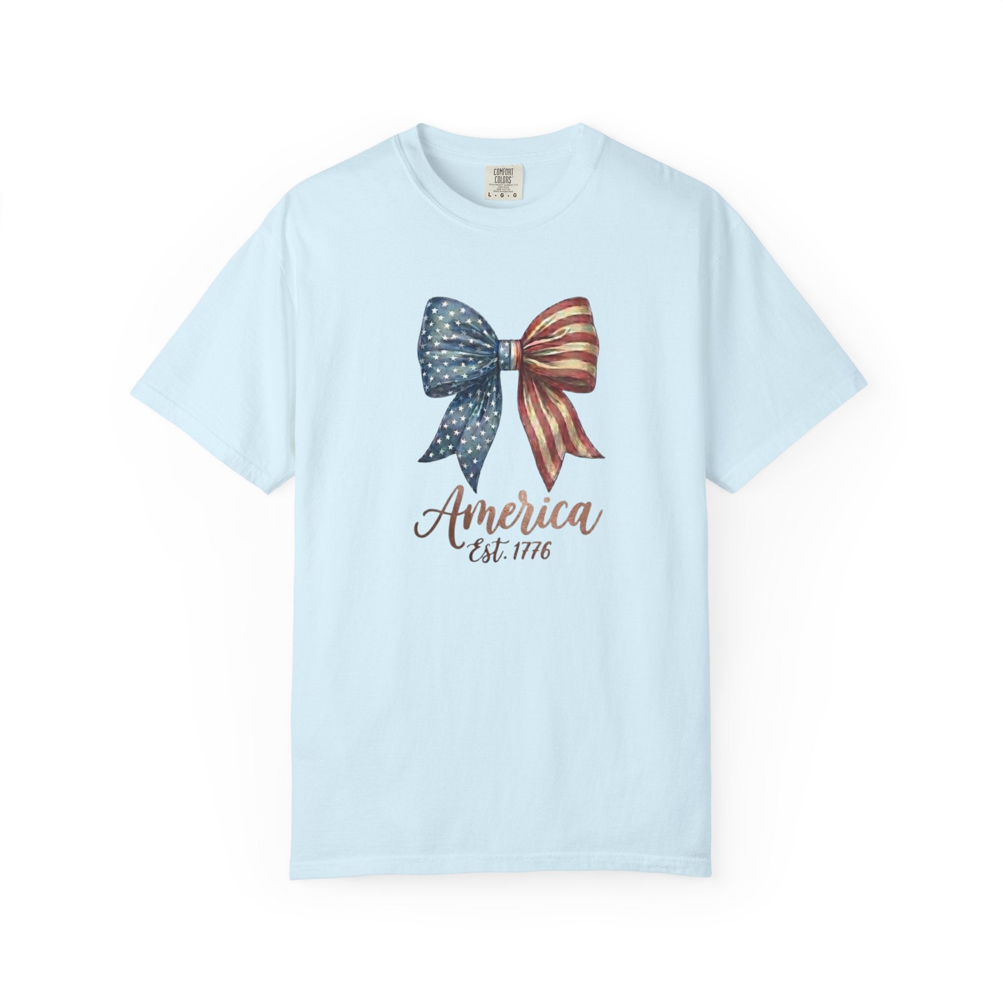Vintage Patriotic Bow Ribbon t-shirt in Chambray